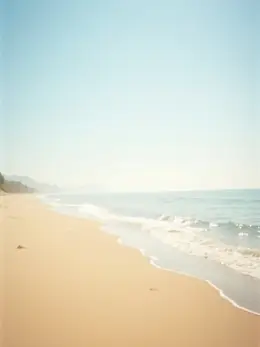 Beach — one of the stock scenes a reel can be shot in, standing empty with no product in it