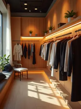 Boutique — one of the stock scenes a reel can be shot in, standing empty with no product in it