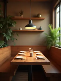 Dining nook — one of the stock scenes a reel can be shot in, standing empty with no product in it