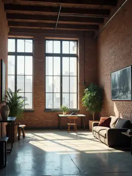 Industrial loft — one of the stock scenes a reel can be shot in, standing empty with no product in it