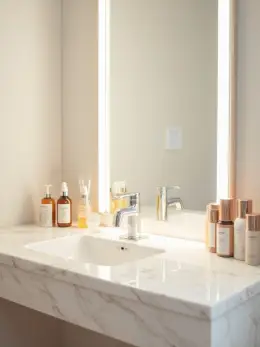 Vanity — one of the stock scenes a reel can be shot in, standing empty with no product in it