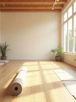 Yoga studio — one of the stock scenes a reel can be shot in, standing empty with no product in it